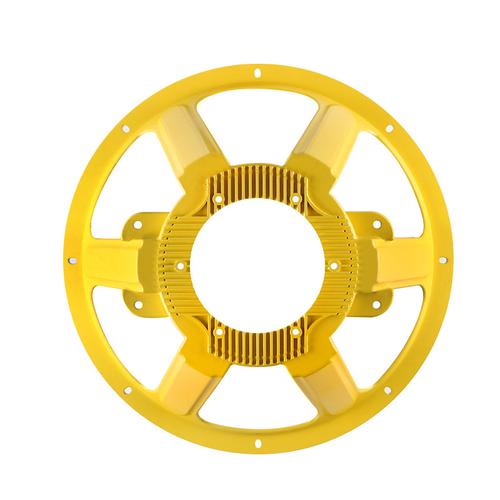 工厂加工 黄色电声器件铝盆架16寸圆形定制 音响压铸件盆体支架